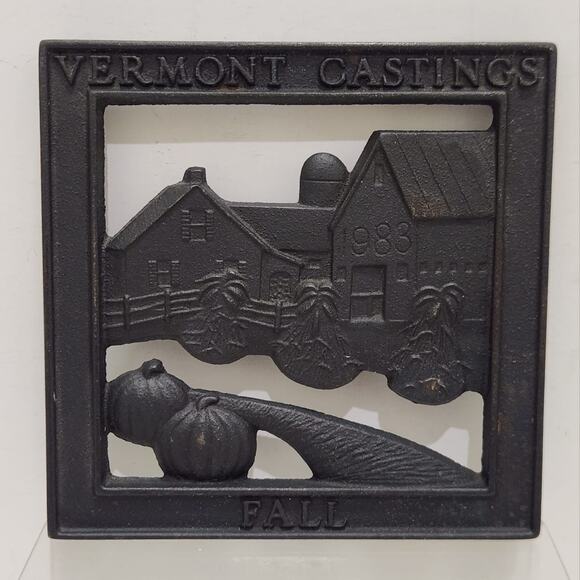 Vintage Vermont Castings Cast Iron Fall Seasons Collection Trivet Cast Iron 1983 - Picture 1 of 4